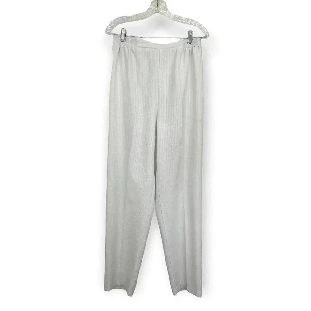 VTG Bend‎ Over Levi's Women's White Slacks Trousers Medium Elastic Waist